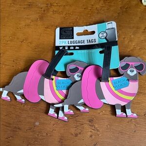 Luggage ID Tags Dachshund Dog “Beach Please” Travel Set
NWT